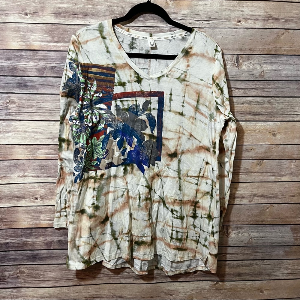Logo Lori Goldstein Limitees printed tee Size Large EUC B3